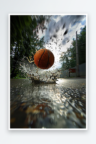 数字艺术延时拍摄篮球运动篮球背景