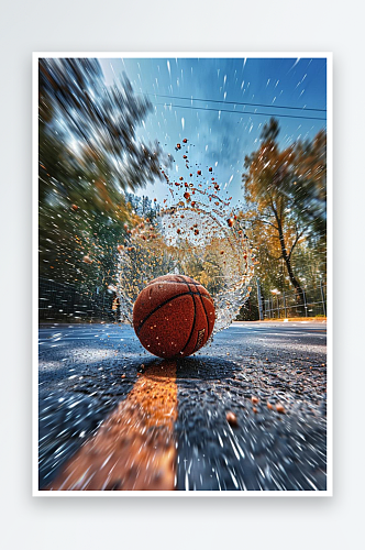 数字艺术延时拍摄篮球运动篮球背景