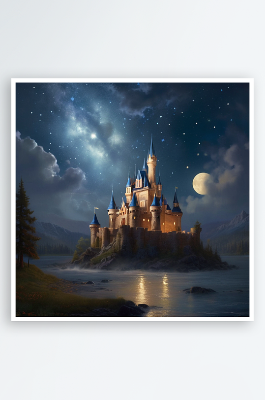 数字艺术童话城堡插画数字绘画