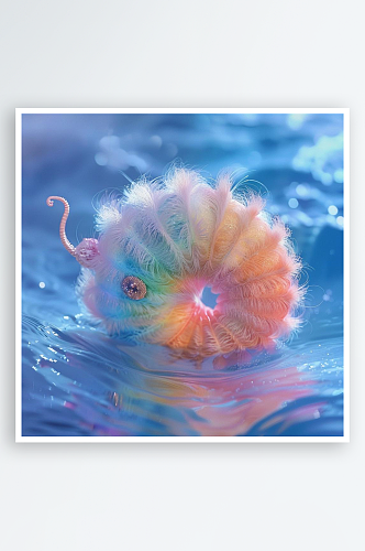 数字艺术创意海洋动物插图 鹦鹉螺插画