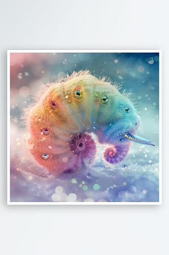 数字艺术创意海洋动物插图