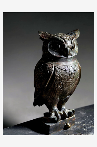 数字艺术青铜雕塑猫头鹰雕 猫头鹰