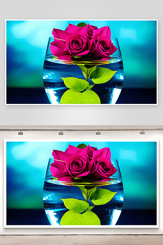 数字艺术玫瑰花素材展板背景