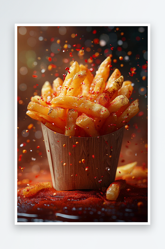 数字艺术薯条摄影延时摄影薯条广告背景