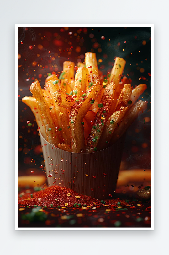 数字艺术薯条摄影延时摄影薯条广告背景