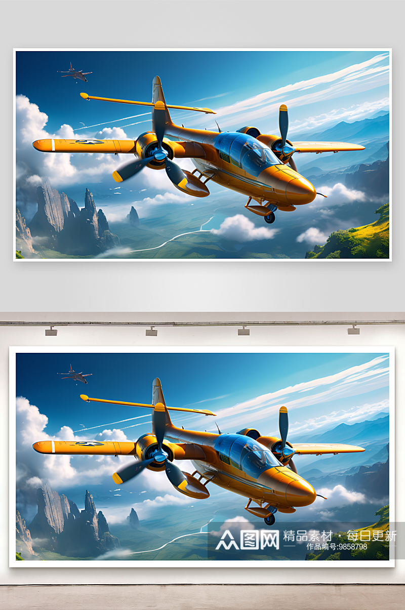 数字艺术 飞机壁纸 飞机手绘素材