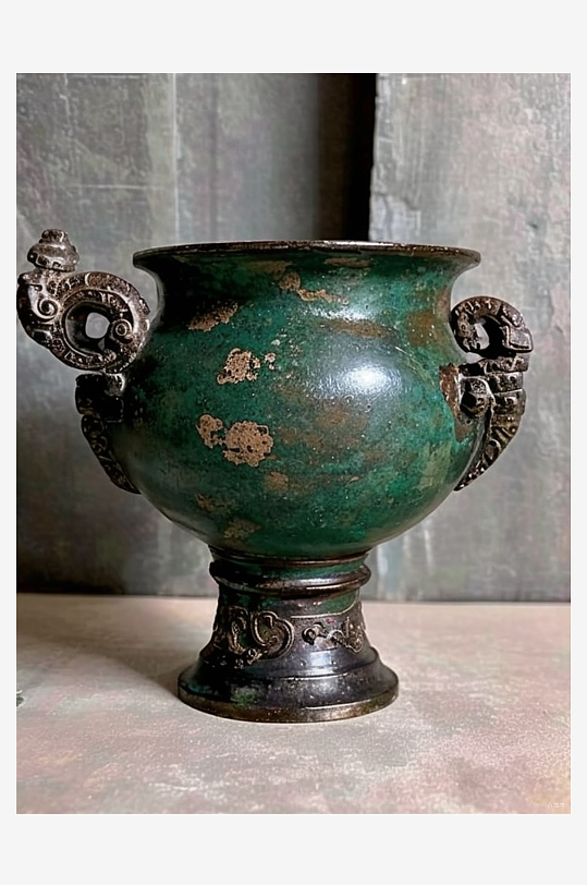 数字艺术青铜器酒杯古代青铜器摄影