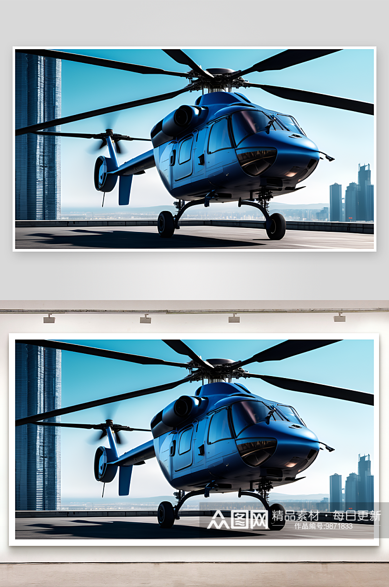 数字艺术直升机插图素材