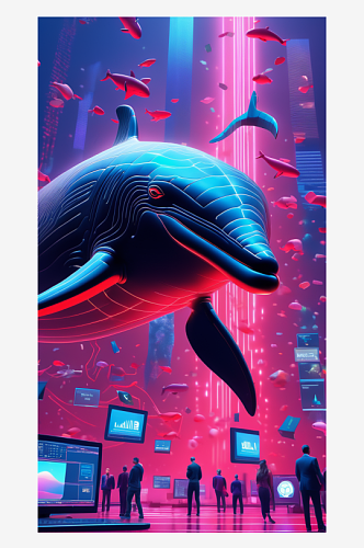 数字艺术创意鲸鱼海报