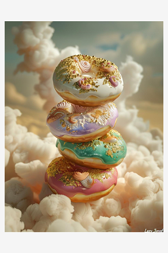 数字艺术 美食壁纸 甜甜圈摄影