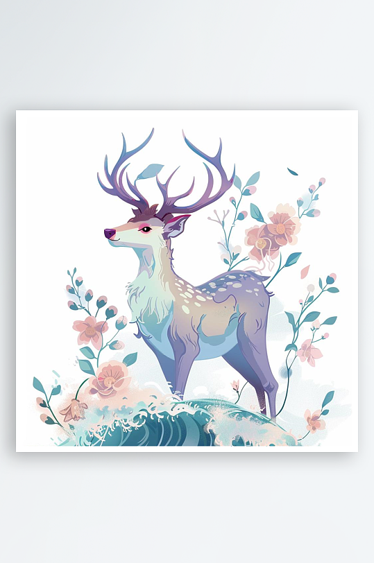数字艺术 梅花鹿型花纹   仙鹿图案