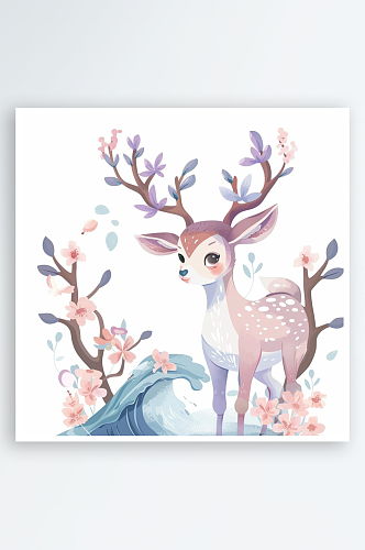 数字艺术 梅花鹿型花纹   仙鹿图案