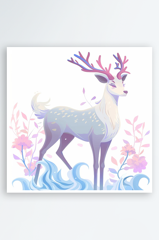 数字艺术 梅花鹿型花纹 仙鹿图案