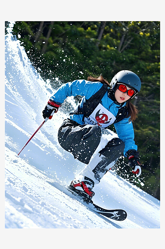 数字艺术滑雪运动动感滑雪