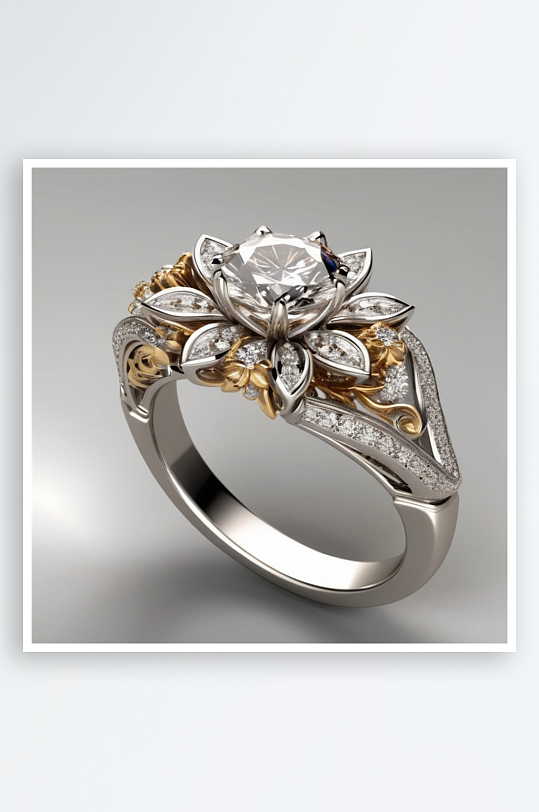 数字艺术钻石戒指设计
