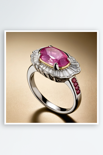 数字艺术红宝石首饰情人戒指设计