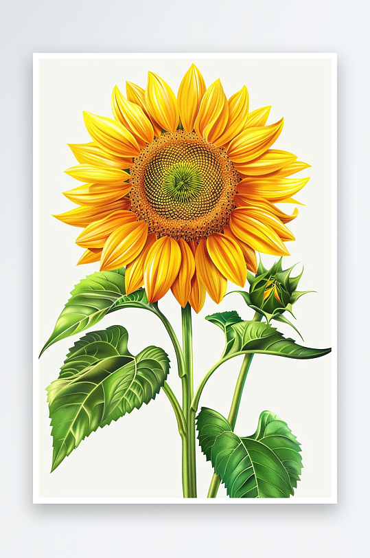 数字艺术花卉向日葵手绘向日葵插画