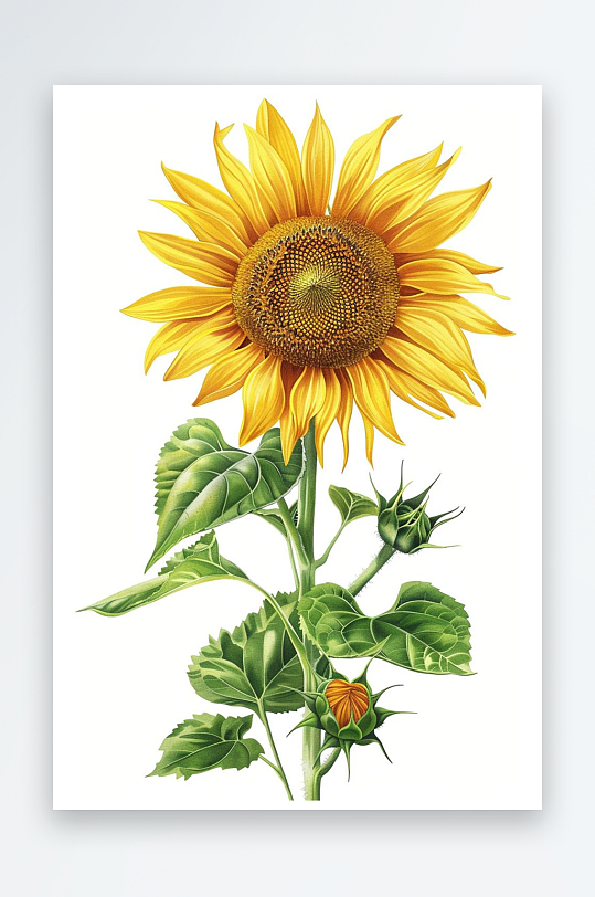 数字艺术花卉向日葵手绘向日葵插画
