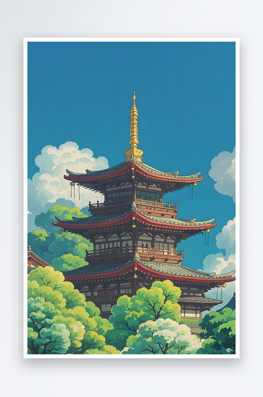 漫画风建筑图片素材