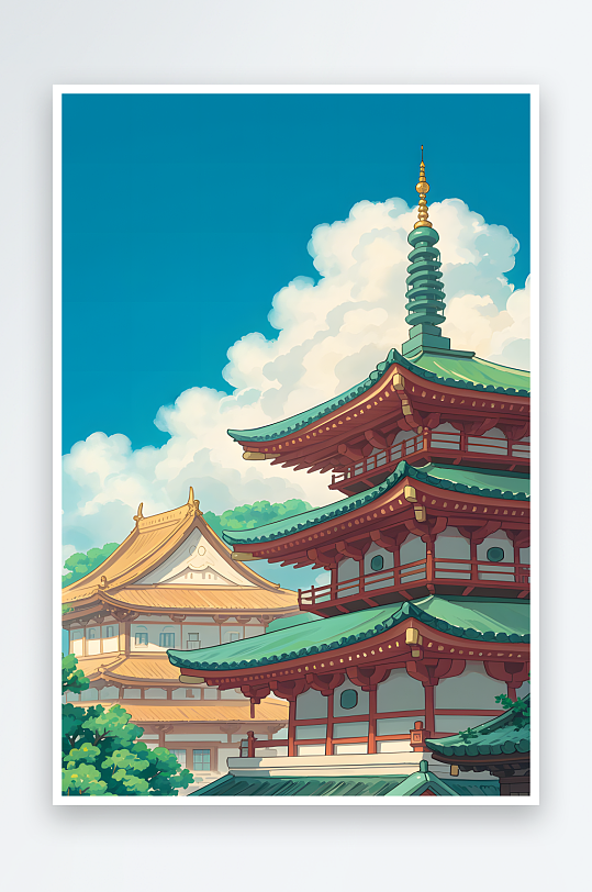 漫画风建筑图片素材