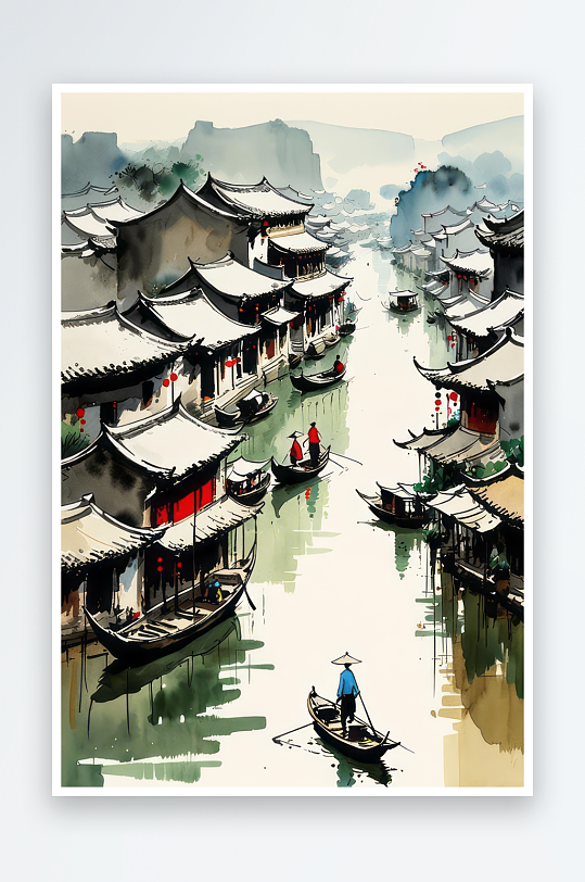 中国风村庄图片素材