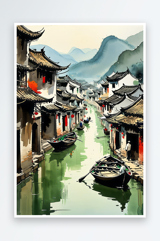中国风村庄图片素材