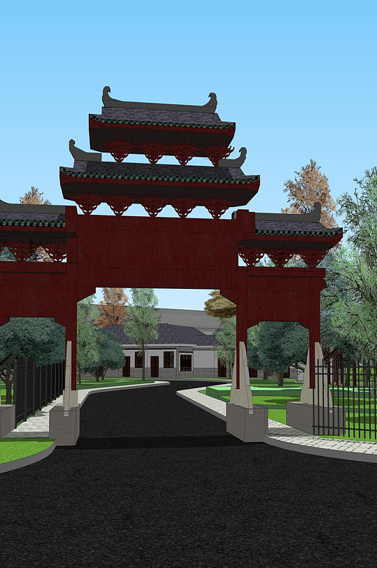 公园景观入口大门-众图网