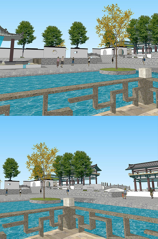 嬉水景观公园设计模型-众图网