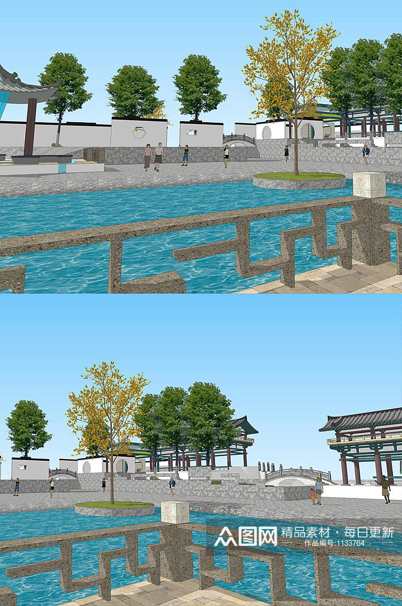 嬉水景观公园设计模型素材