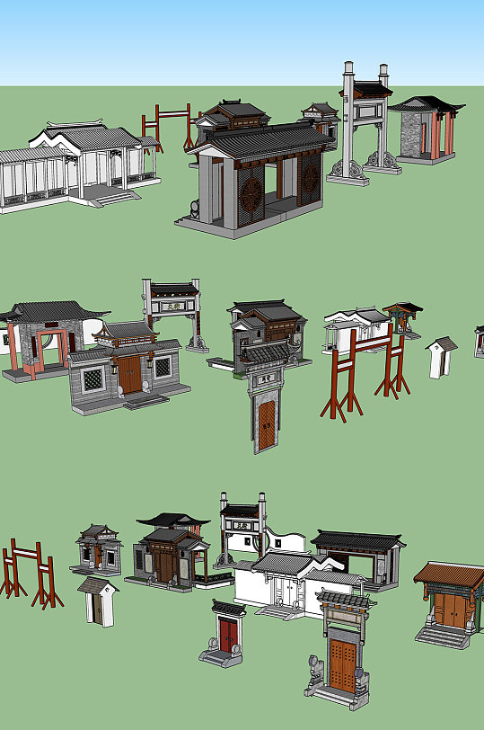 古代建筑景观大门-众图网