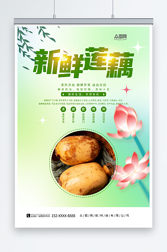 新鲜莲藕蔬菜海报