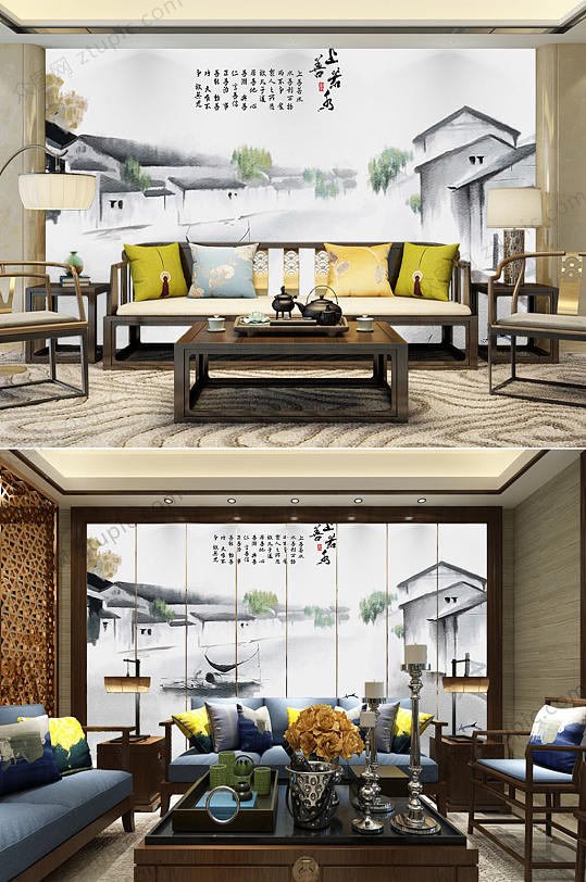 江南水墨文化艺术中国风-众图网