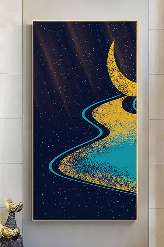 深色星空沙发装饰画