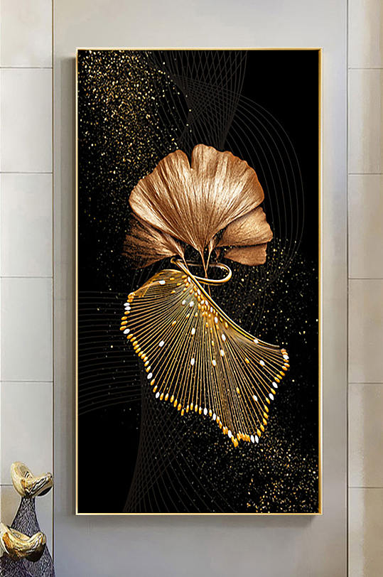 黑金花瓣设计装饰画