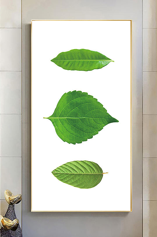 绿叶简约沙发装饰画