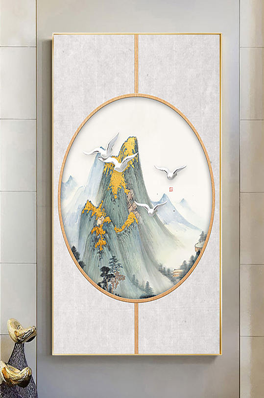中国风水墨山峰装饰画
