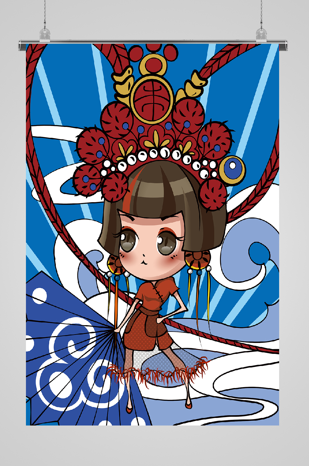 矢量插画手机壳海浪背景素材
