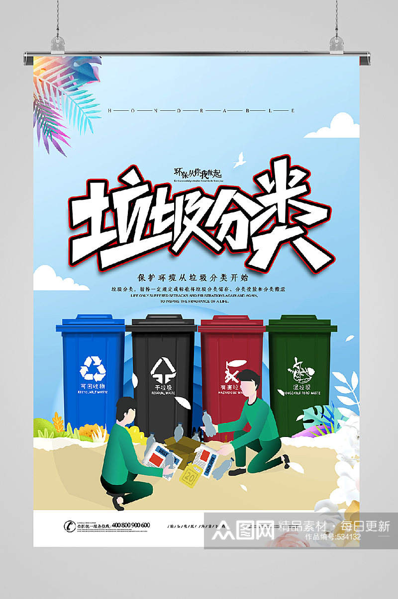 垃圾分类保护环境素材