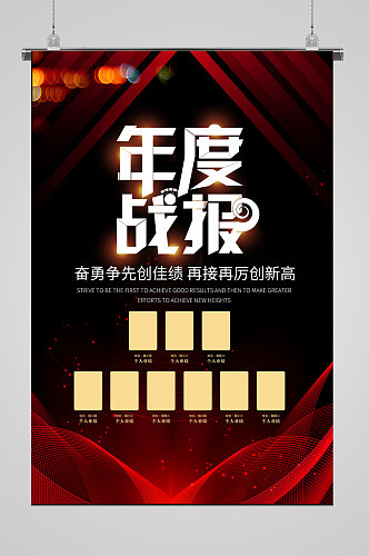 光荣榜宣传深红年度战报喜报