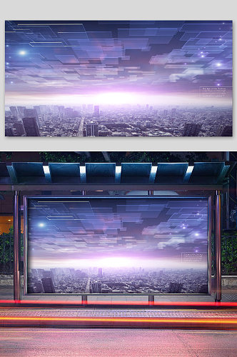 未来科技城市科幻地产广告
