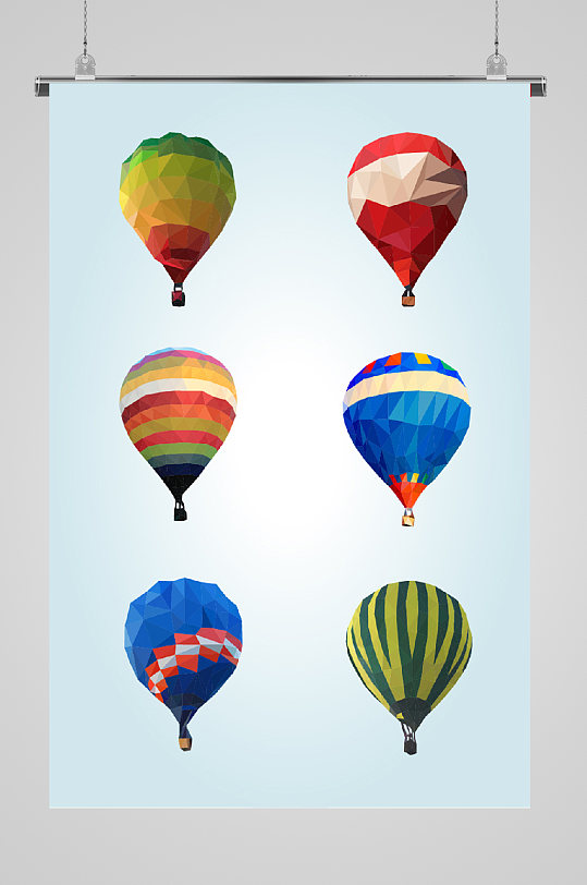 热气球宣传海报多彩