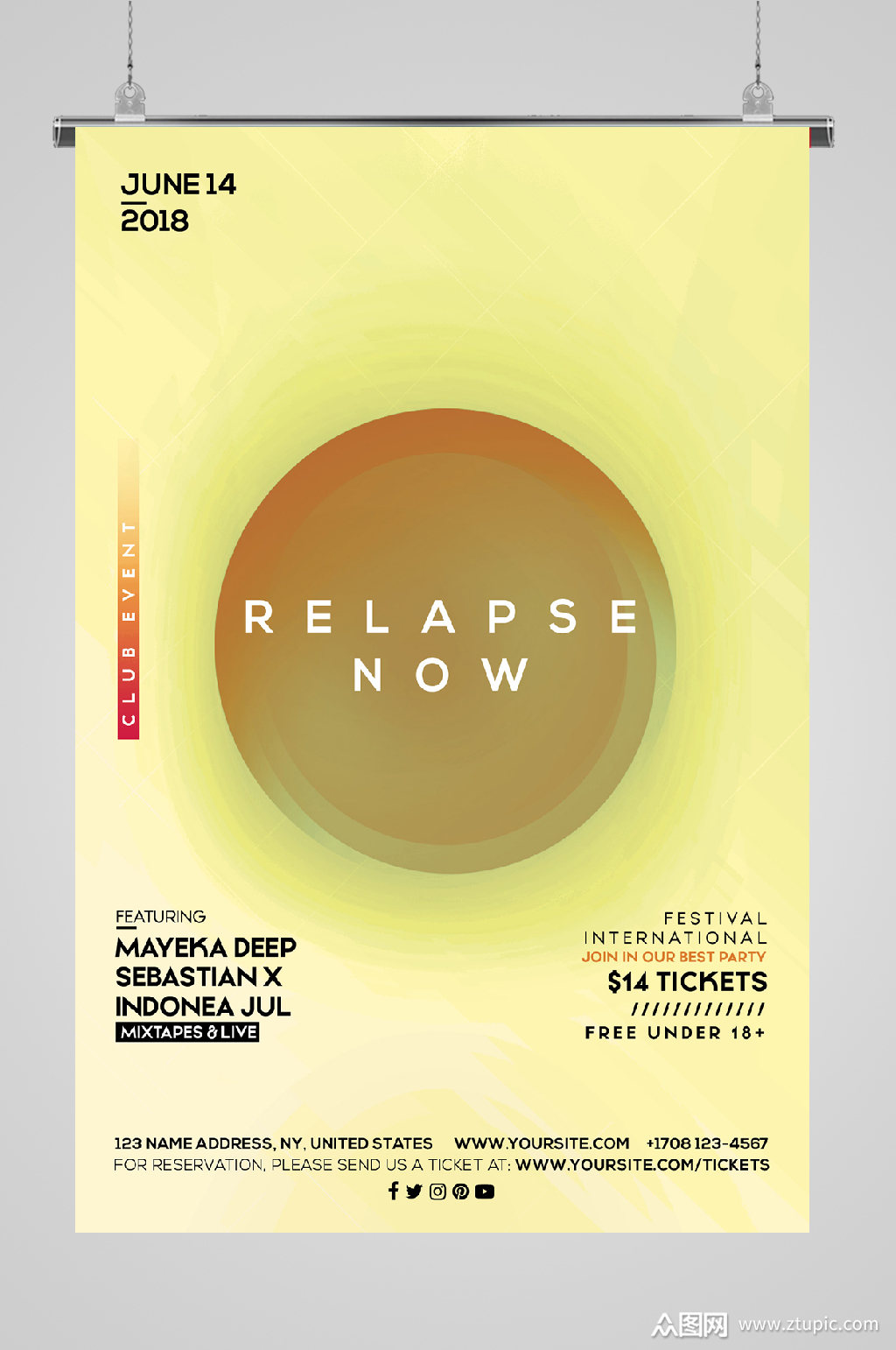 国外酷炫多彩海报圆形排版素材