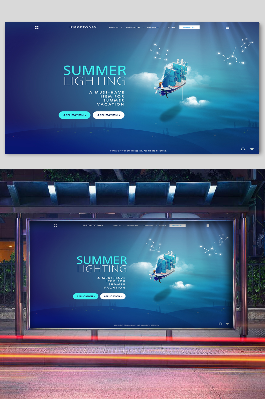 海洋海水独家旅游创意合成海报海底素材