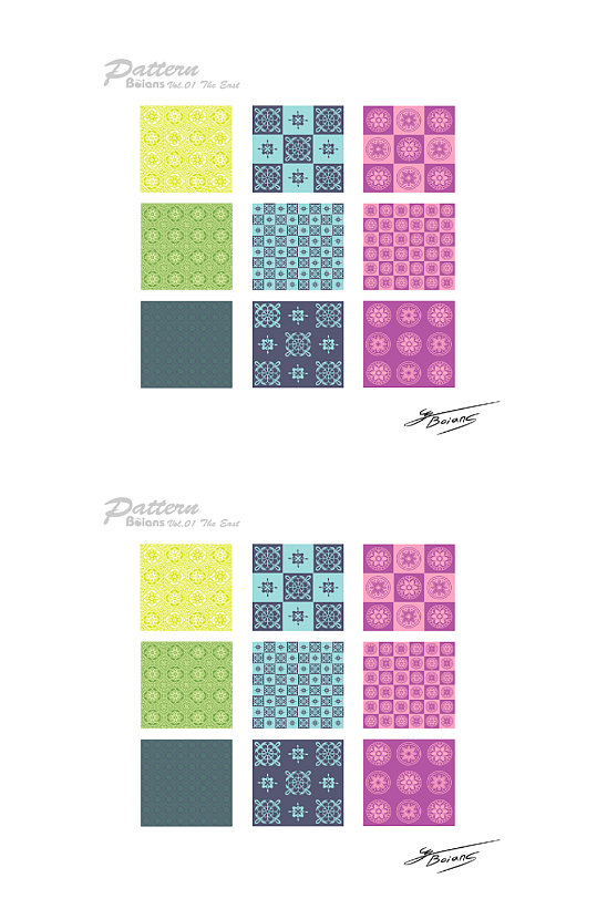 矢量装饰框互补色装饰图案