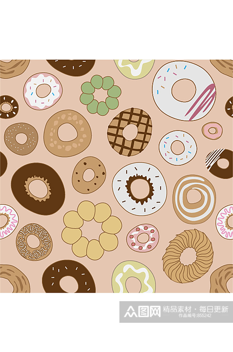 矢量装饰甜甜圈纹理图案素材