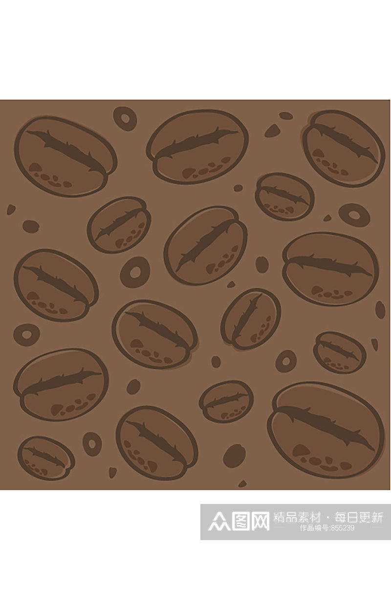 矢量装饰咖啡豆纹理图案素材