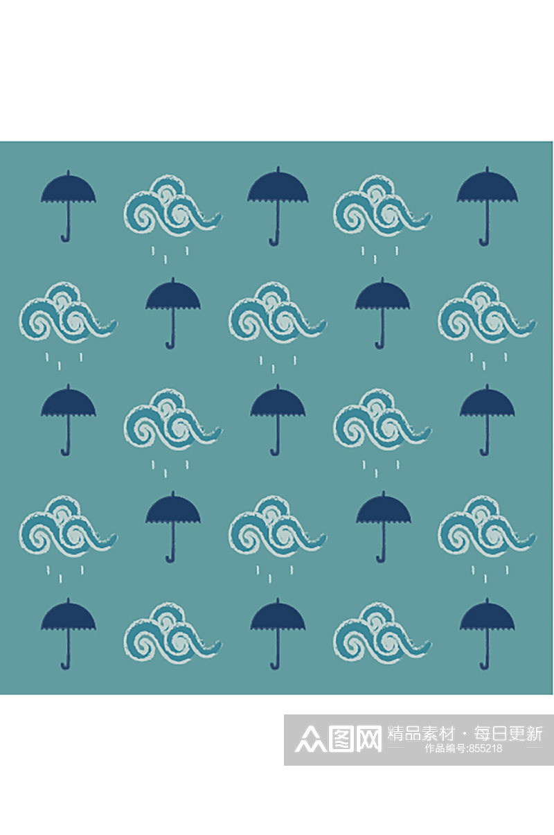 矢量装饰雨伞纹理图案素材