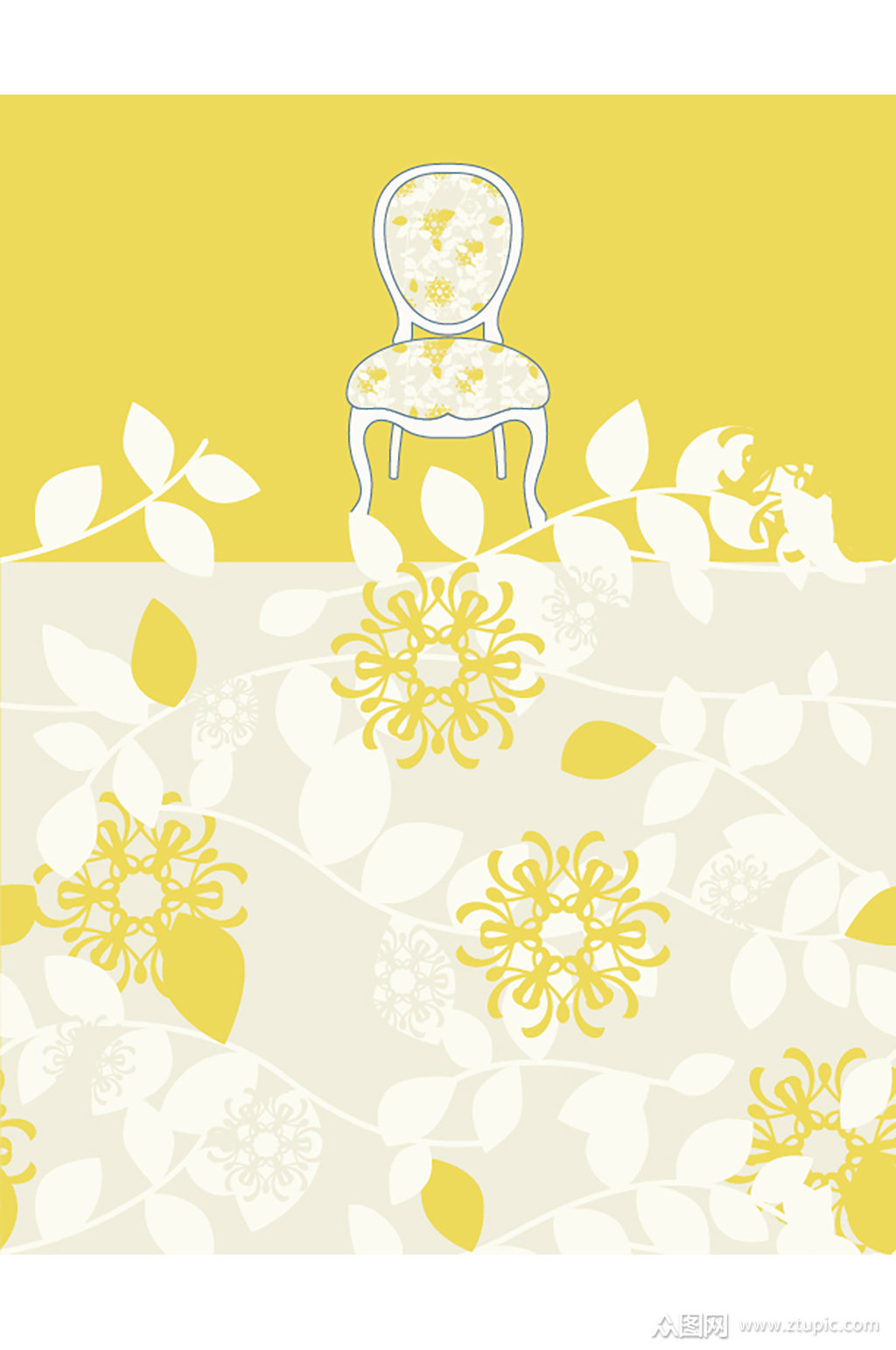 矢量装饰黄白纹理图案