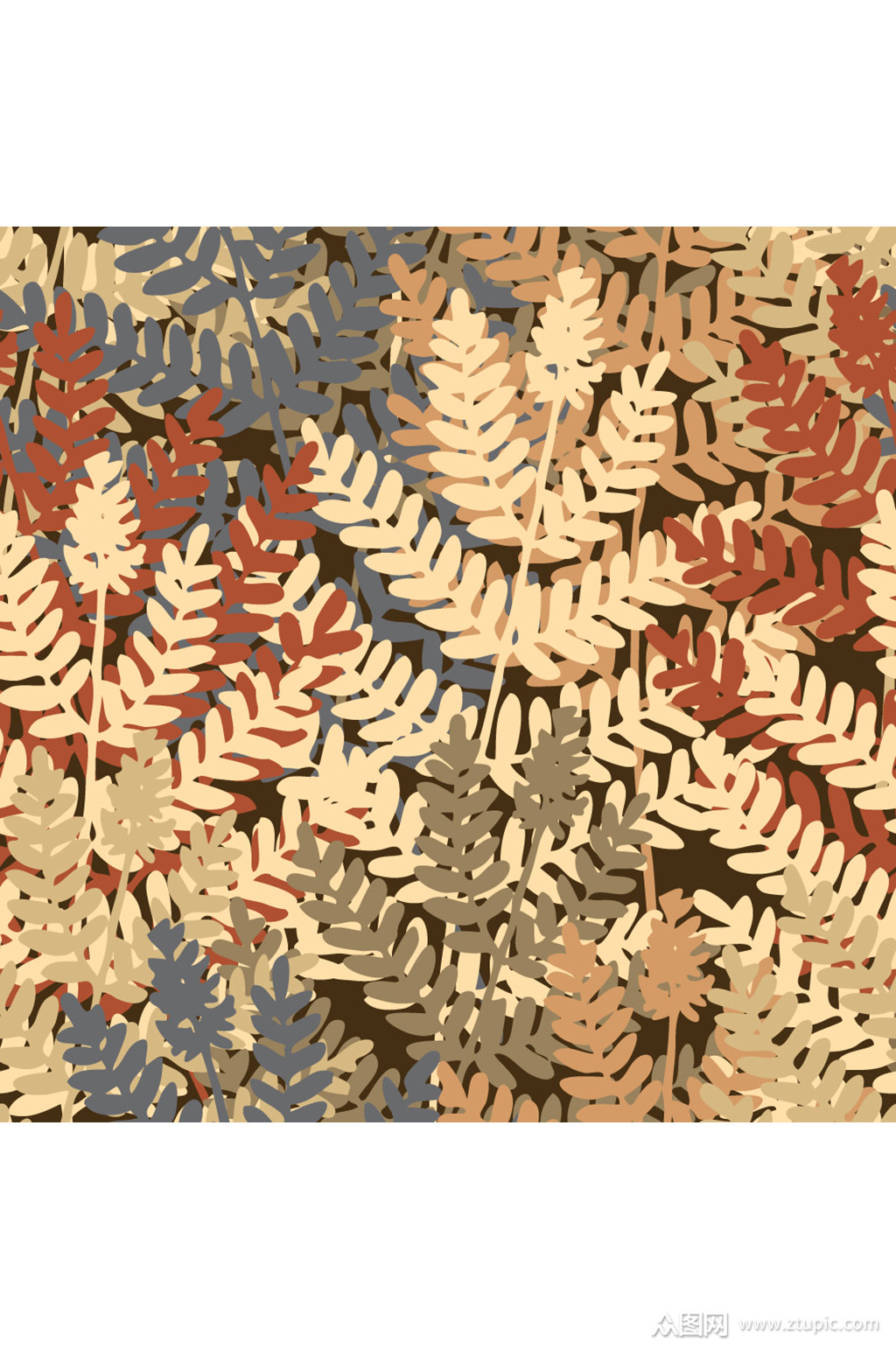 矢量装饰叶子纹理图案