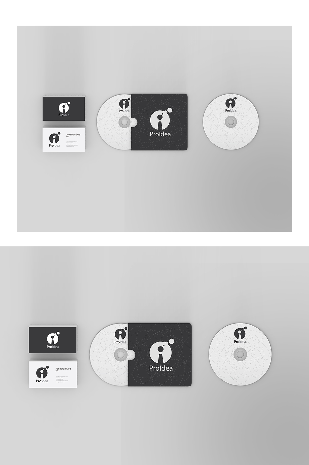 黑色企业CD名片光碟样机宣传素材